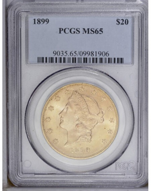 1899 $20 Liberty Double Eagle MS65 1