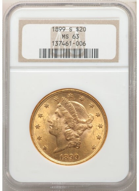 1899-S $20 Liberty Double Eagle MS63 1