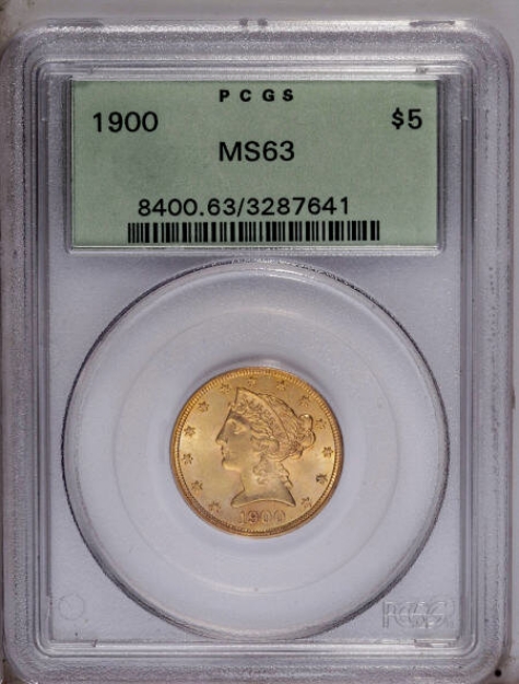 1900 $5 Liberty Half Eagle MS63 1