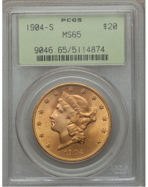1904-S $20 Liberty Double Eagle MS65 1