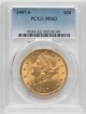 1907-S $20 Liberty Double Eagle MS62 1