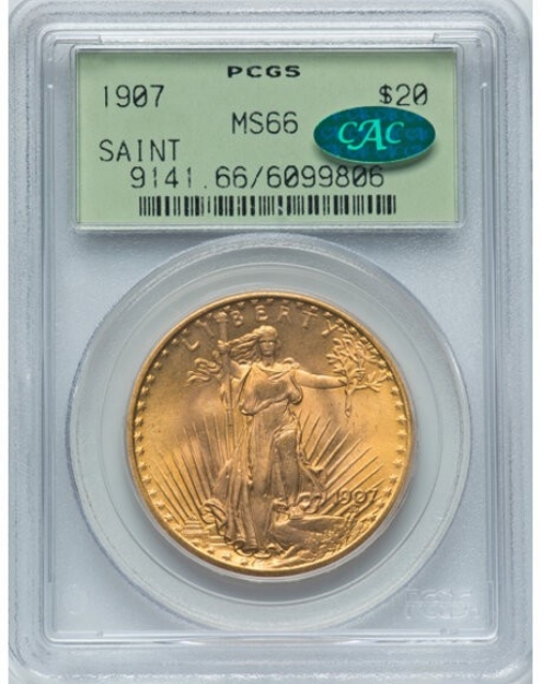 1907NM $20 St. Gaudens Double Eagle MS66 1