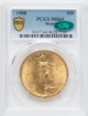 1908WM $20 St. Gaudens Double Eagle MS64 1