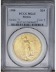 1908WM $20 St. Gaudens Double Eagle MS65 1
