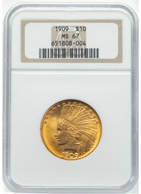 1909 $10 Indian Head Eagle MS67 1