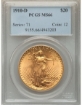 1910-D $20 St. Gaudens Double Eagle MS66 1