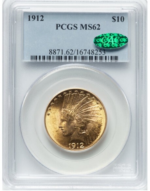 1912 $10 Indian Head Eagle MS62 1