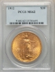 1912 $20 St. Gaudens Double Eagle MS62 1