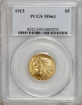 1913 $5 Indian Head Half Eagle MS64 1