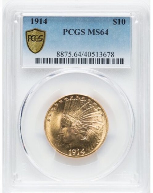 1914 $10 Indian Head Eagle MS64 1