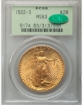 1922-S $20 St. Gaudens Double Eagle MS63 1
