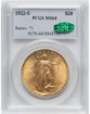 1922-S $20 St. Gaudens Double Eagle MS64 1