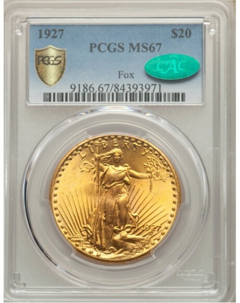 1927 $20 St. Gaudens Double Eagle MS67 1
