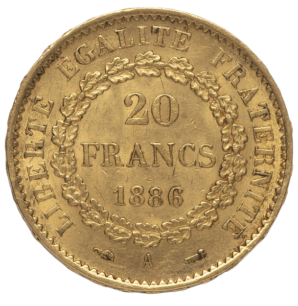 Picture of French 20 Franc Gold Angel (.1867, Varied Year)