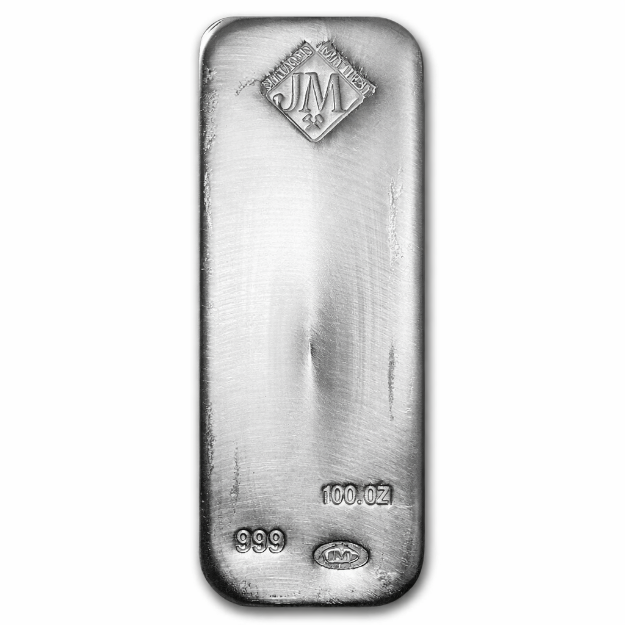 Picture of 100 oz Johnson Matthey Silver Bar