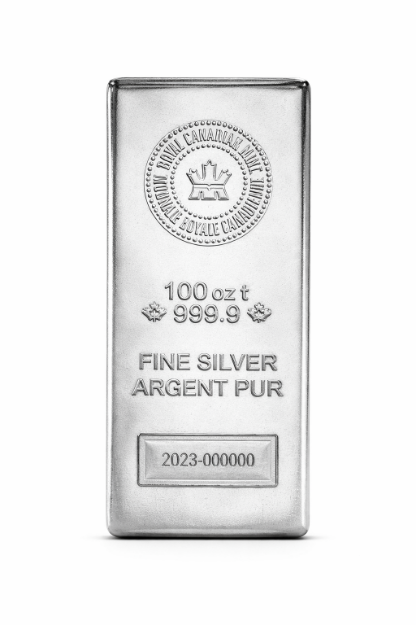 Picture of 100 oz Royal Canadian Mint Silver Bar