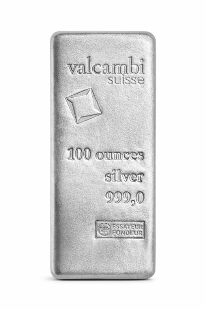 Picture of 100 oz Valcambi Suisse Silver Bar