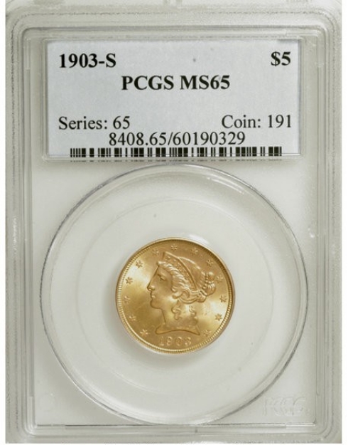Picture of 1903S $5 Liberty Half Eagle MS65