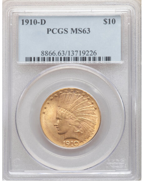Picture of 1910D $10 Indian Head Eagle MS63
