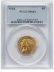 Picture of 1911 $5 Indian Head Half Eagle MS61