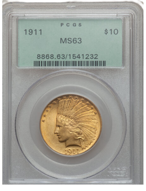 Picture of 1911 $10 Indian Head Eagle MS63