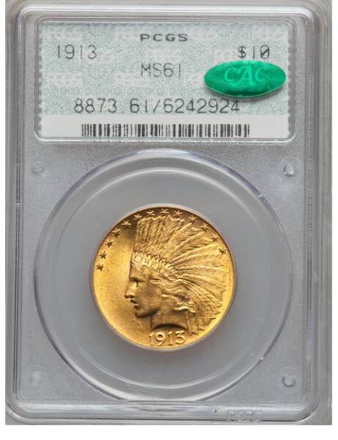 Picture of 1913 $10 Indian Head Eagle MS61