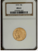 Picture of 1915 $5 Indian Head Half Eagle MS61