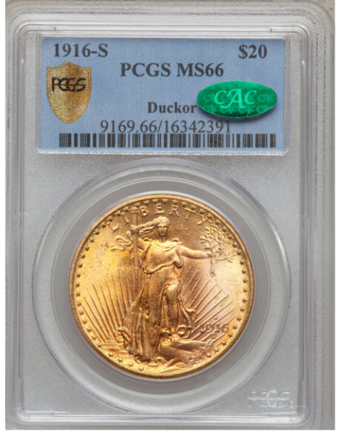 Picture of 1916S $20 St. Gaudens Double Eagle MS66