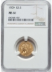 Picture of 1909 $2.50 Indian Head Quarter Eagle MS61
