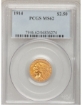 Picture of 1914 $2.50 Indian Head Quarter Eagle MS62