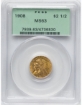Picture of 1908WM $2.50 Indian Head Quarter Eagle MS63