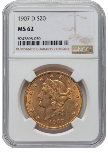 Picture of 1907D $20 Liberty Double Eagle MS62
