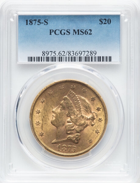 Picture of 1875S $20 Liberty Double Eagle MS62