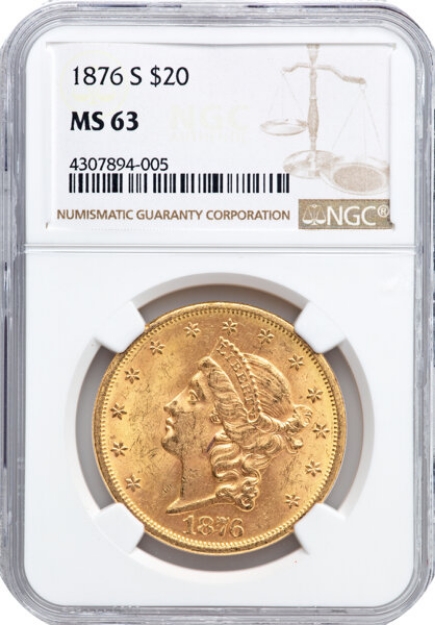 Picture of 1876S $20 Liberty Double Eagle MS63