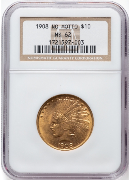 Picture of 1908NM $10 Indian Head Eagle MS62
