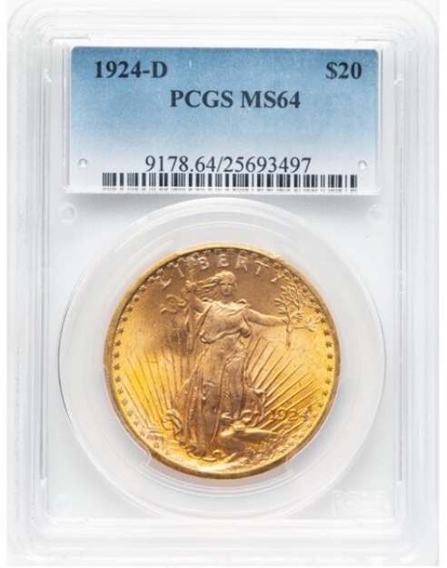 Picture of 1924D $20 St. Gaudens Double Eagle MS64