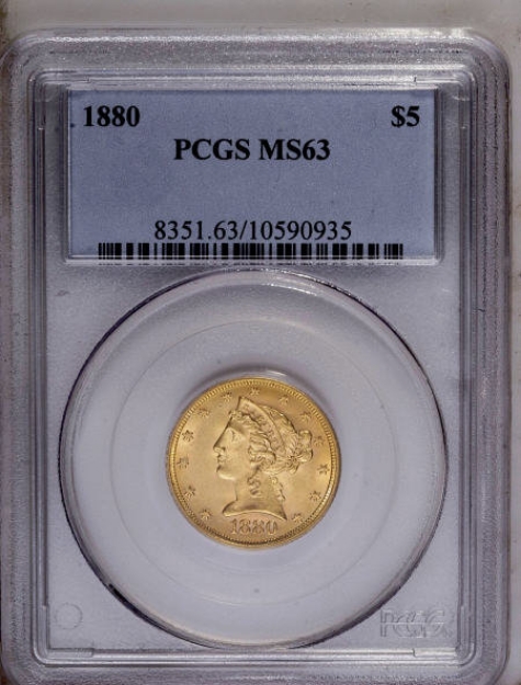 Picture of 1880 $5 Liberty Half Eagle MS63