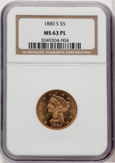 Picture of 1880S $5 Liberty Half Eagle MS63