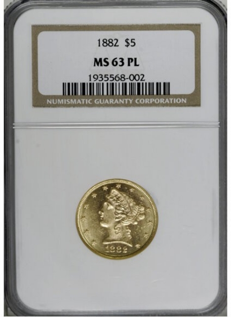 Picture of 1882 $5 Liberty Half Eagle MS63