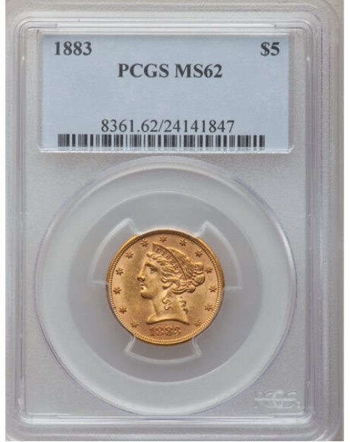 Picture of 1883 $5 Liberty Half Eagle MS62