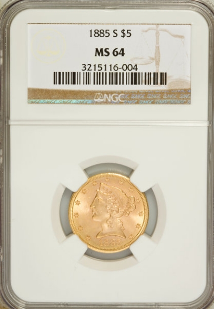 Picture of 1885S $5 Liberty Half Eagle MS64
