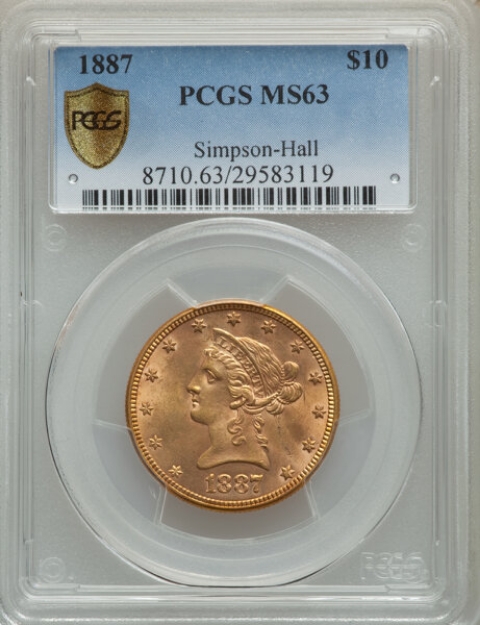 Picture of 1887 $10 Liberty Eagle MS63