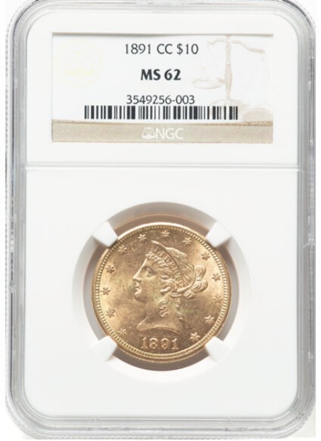 Picture of 1891CC $10 Liberty Eagle MS62