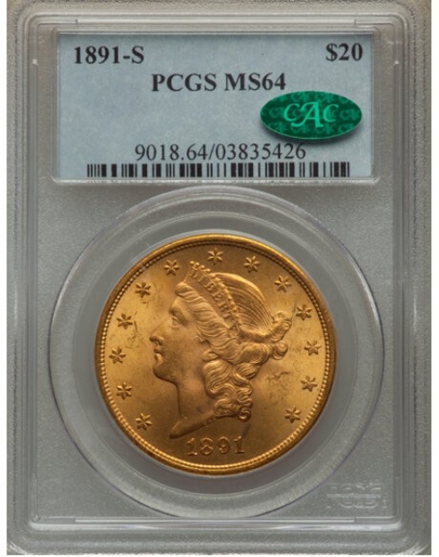 Picture of 1891S $20 Liberty Double Eagle MS64