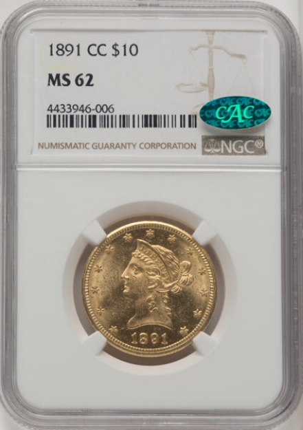 Picture of 1891CC/CC $10 Liberty Eagle MS62