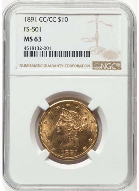 Picture of 1891CC/CC $10 Liberty Eagle MS63