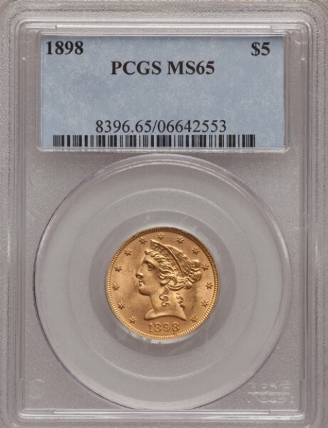 Picture of 1898 $5 Liberty Half Eagle MS65