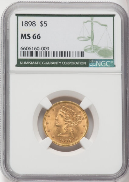 Picture of 1898 $5 Liberty Half Eagle MS66