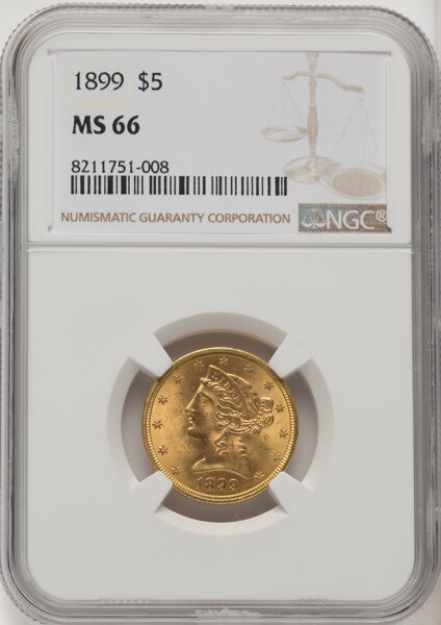 Picture of 1899 $5 Liberty Half Eagle MS66