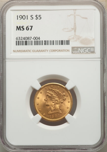 Picture of 1901S $5 Liberty Half Eagle MS67